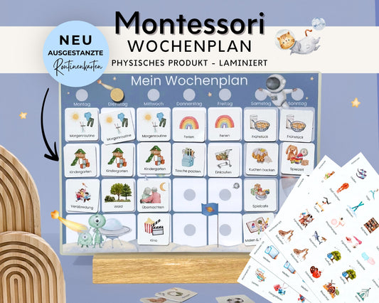 Wochenplaner inkl. Symbolkarten - Design ASTRONAUT - Personalisierbar