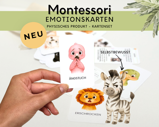 Emotionskarten 32 KARTEN - Design SAFARI TIERE