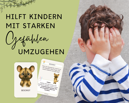 Emotionskarten 32 KARTEN - Design SAFARI TIERE