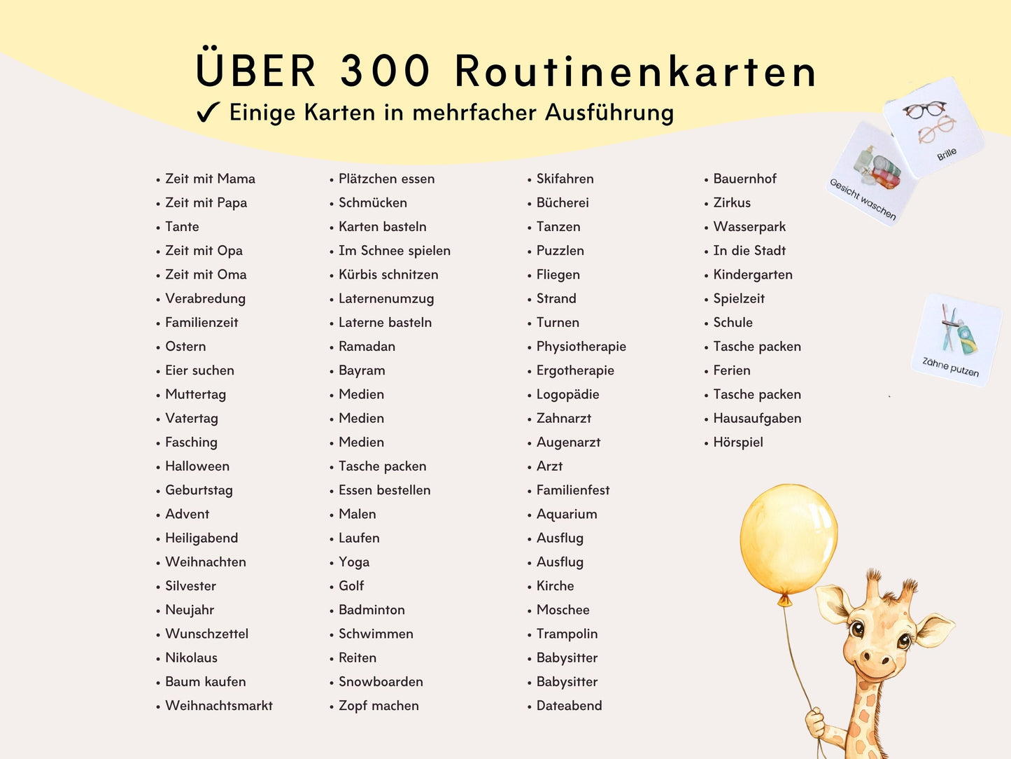 Wochenplaner inkl. Symbolkarten - Design TEDDYBÄR - Personalisierbar