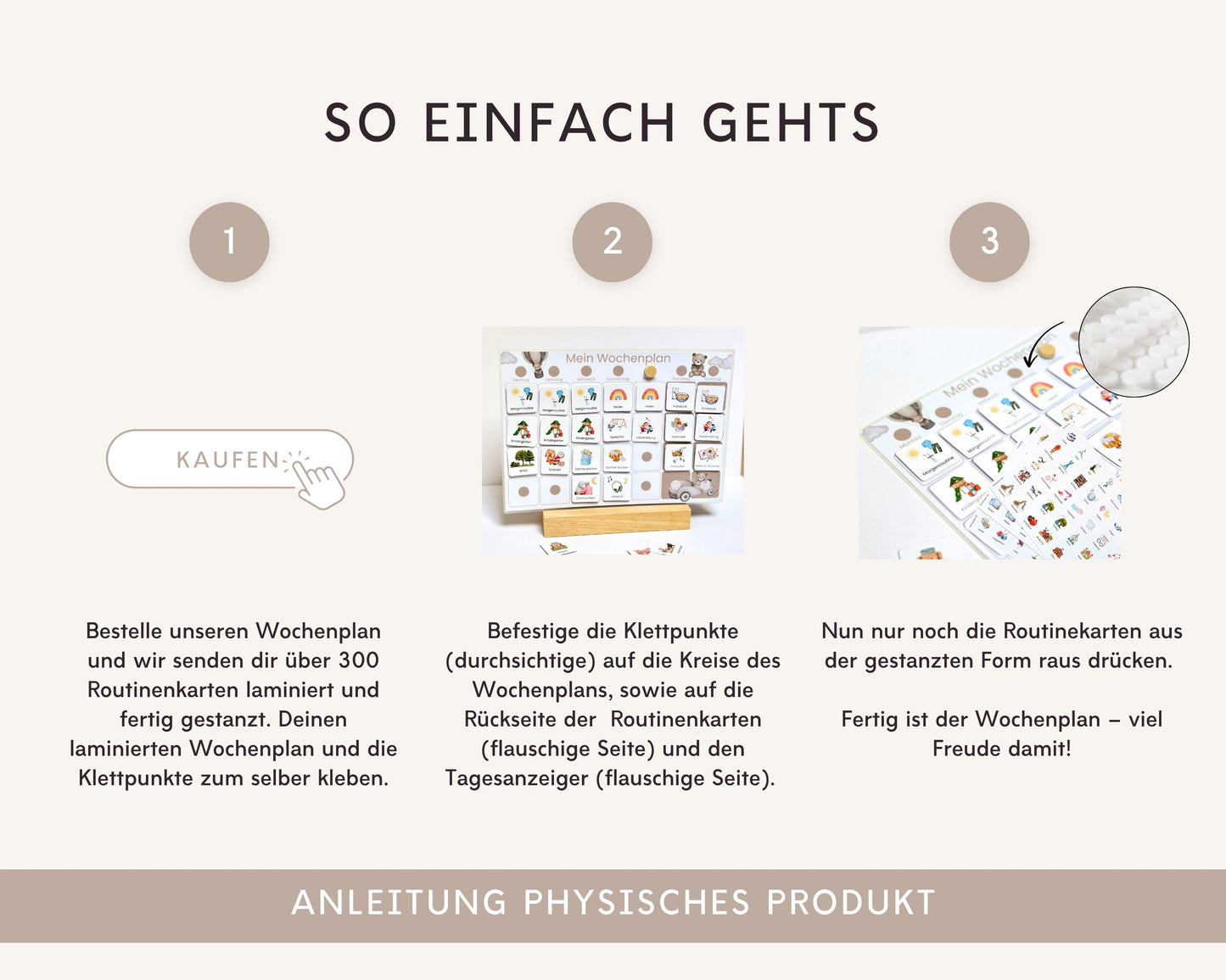 Wochenplaner inkl. Symbolkarten - Design TEDDYBÄR - Personalisierbar