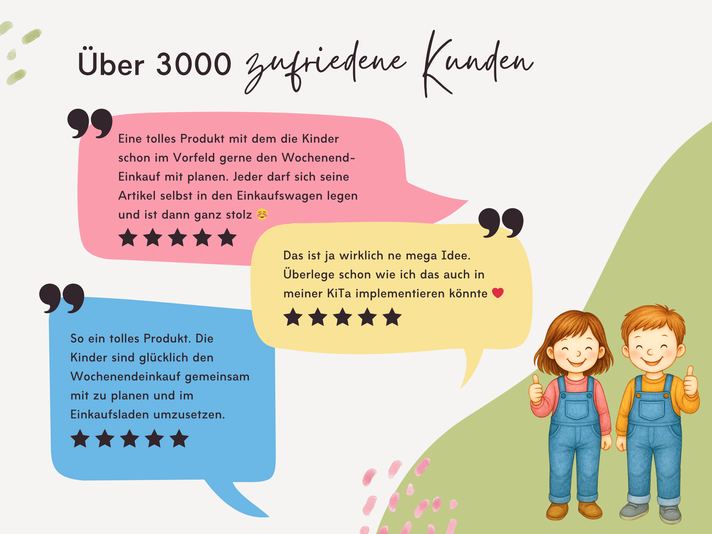 Einkaufsliste inkl. Symbolkarten - Design WOCHENMARKT KINDER - Personalisierbar