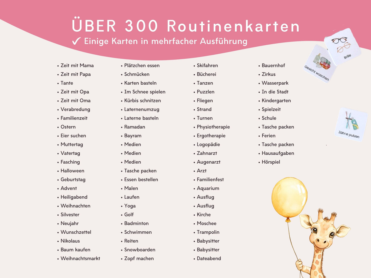 Wochenplaner inkl. Symbolkarten - Design CINDERELLA - Personalisierbar