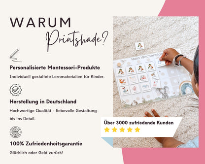 Wochenplaner inkl. Symbolkarten - Design CINDERELLA - Personalisierbar