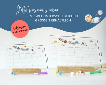 Stundenplan Acryl personalisierbar - Design ASTRONAUT