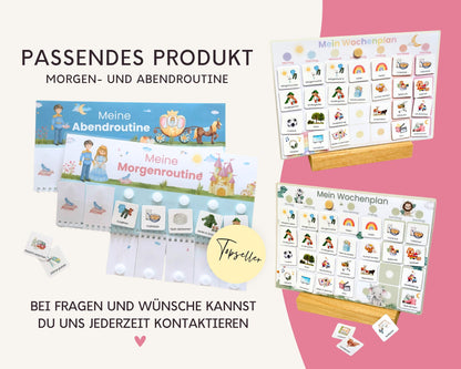 Wochenplaner inkl. Symbolkarten - Design CINDERELLA - Personalisierbar