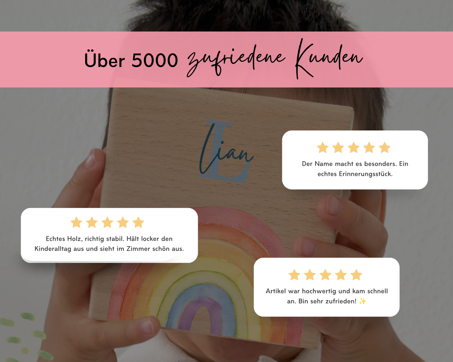 Holzspardose personalisiert Regenbogen Bunt