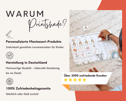 Wochenplaner inkl. Symbolkarten - Design FEUERWEHR - Personalisierbar