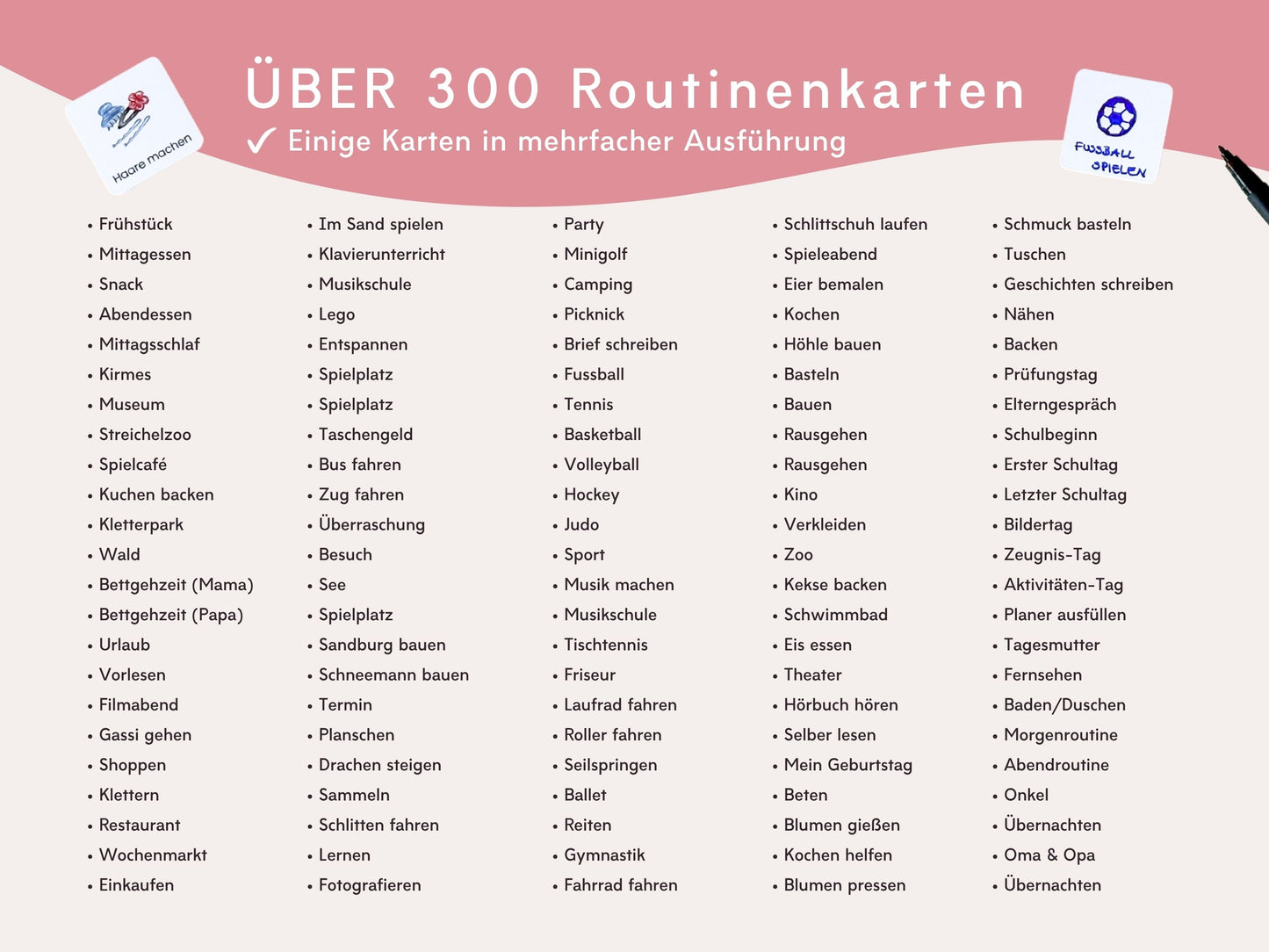 Wochenplaner inkl. Symbolkarten - Design PRINZESSIN - Personalisierbar