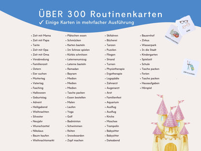 Wochenplaner inkl. Symbolkarten - Design PRINZESSIN - Personalisierbar