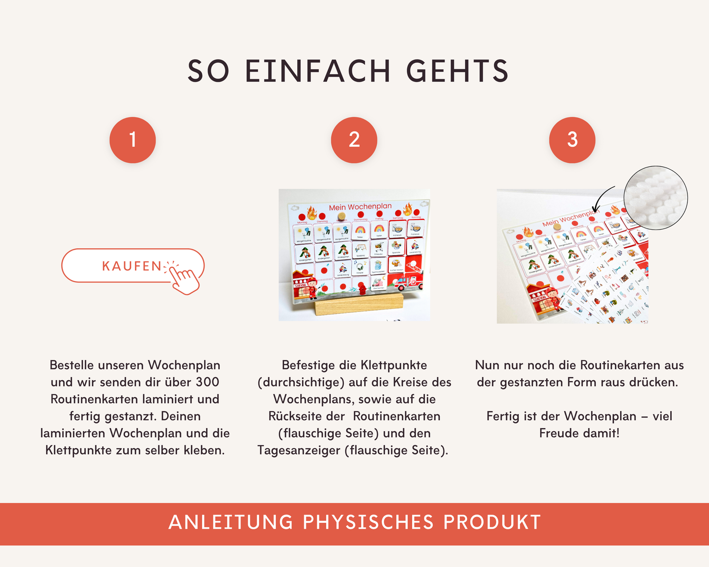 Wochenplaner inkl. Symbolkarten - Design FEUERWEHR - Personalisierbar