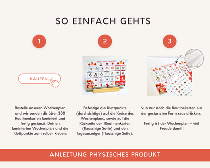 Wochenplaner inkl. Symbolkarten - Design FEUERWEHR - Personalisierbar