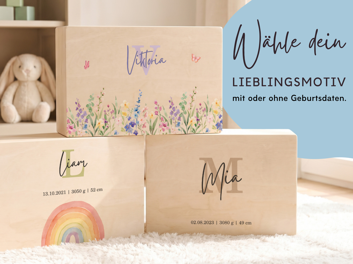 Erinnerungsbox personalisiert Regenbogen