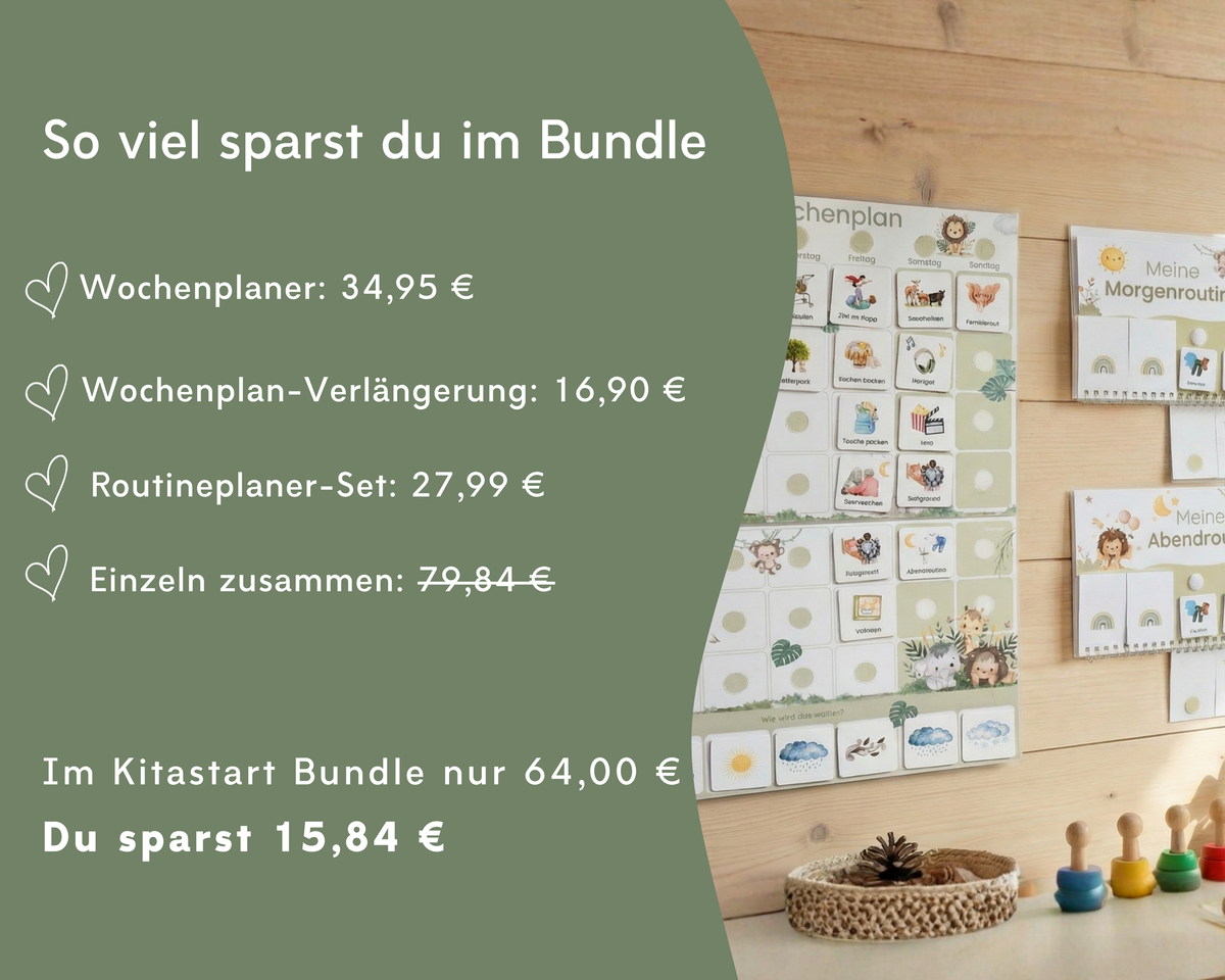 So viel sparst du im Kitastart-Bundle Safari im Vergleich zum Einzelkauf
