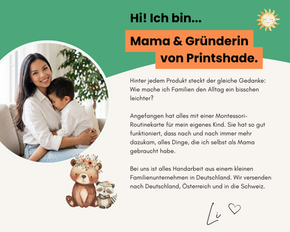 Kinderbesteck personalisiert Waldtiere mit Frühstücksbrett