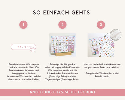 Wochenplaner inkl. Symbolkarten - Design PRINZESSIN - Personalisierbar