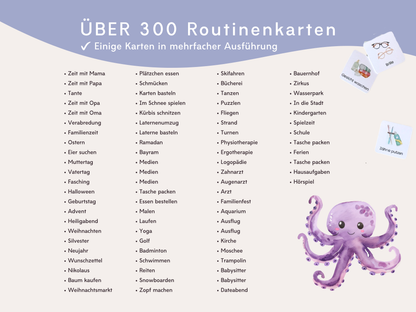 Wochenplaner inkl. Symbolkarten - Design MEERJUNFRAU PINK - Personalisierbar