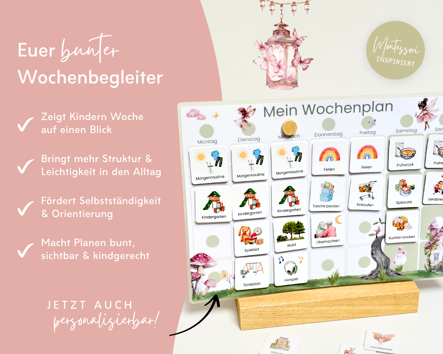 Wochenplaner inkl. Symbolkarten - Design FEEN - Personalisierbar