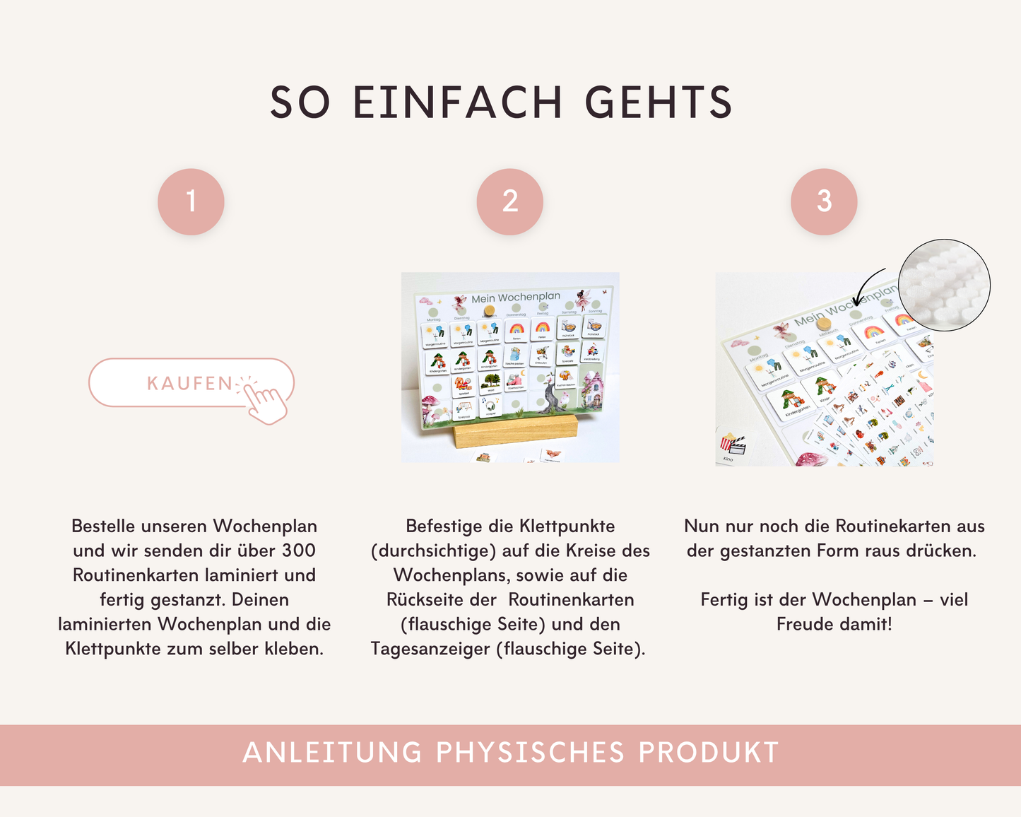 Wochenplaner inkl. Symbolkarten - Design FEEN - Personalisierbar