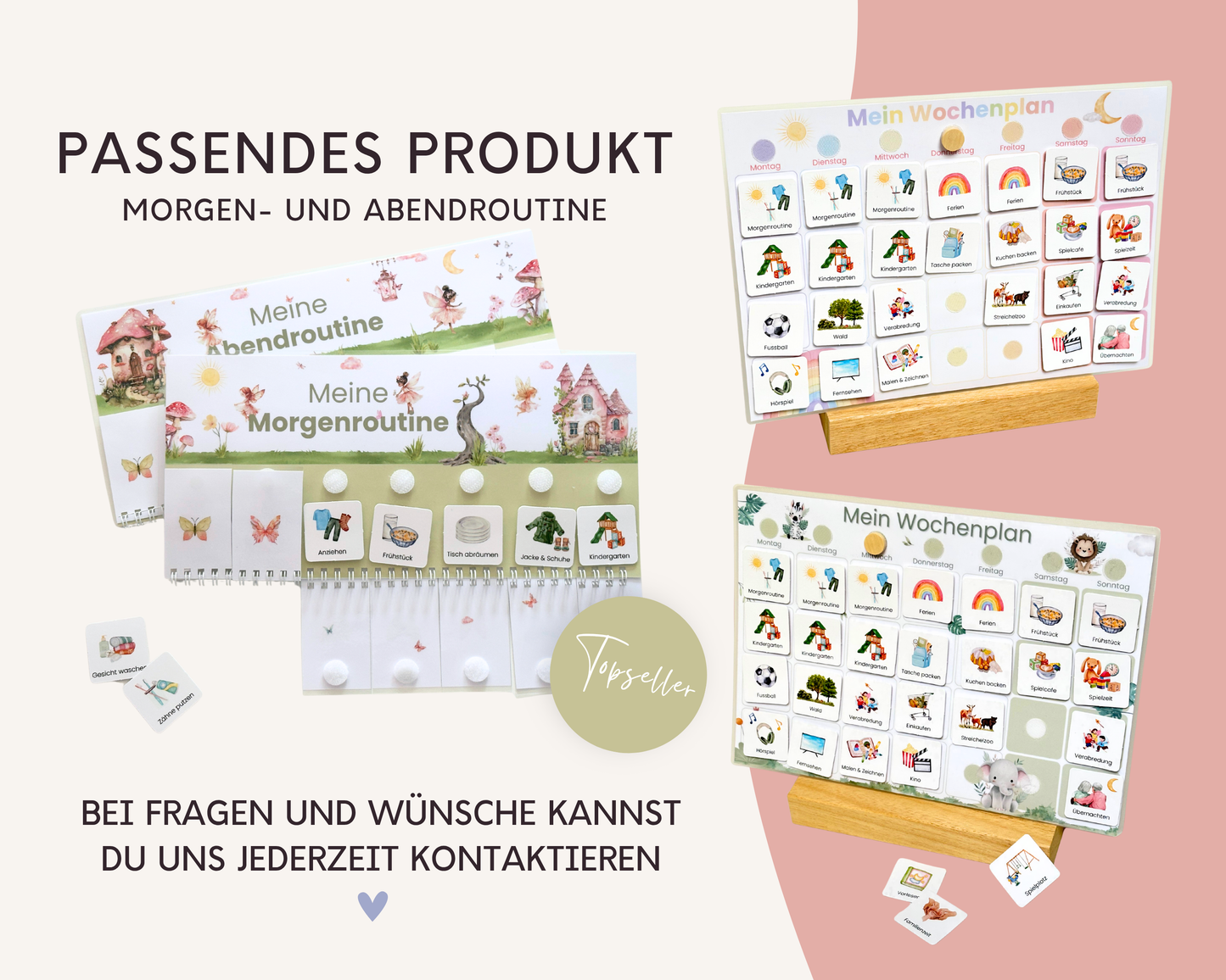 Wochenplaner inkl. Symbolkarten - Design FEEN - Personalisierbar