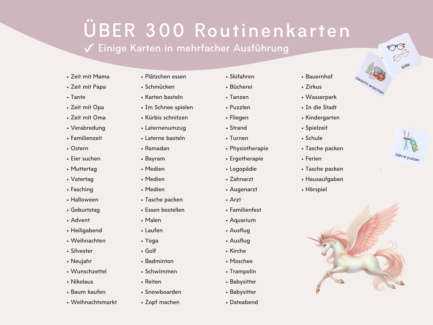 Wochenplaner EINHORN inkl. Symbolkarten