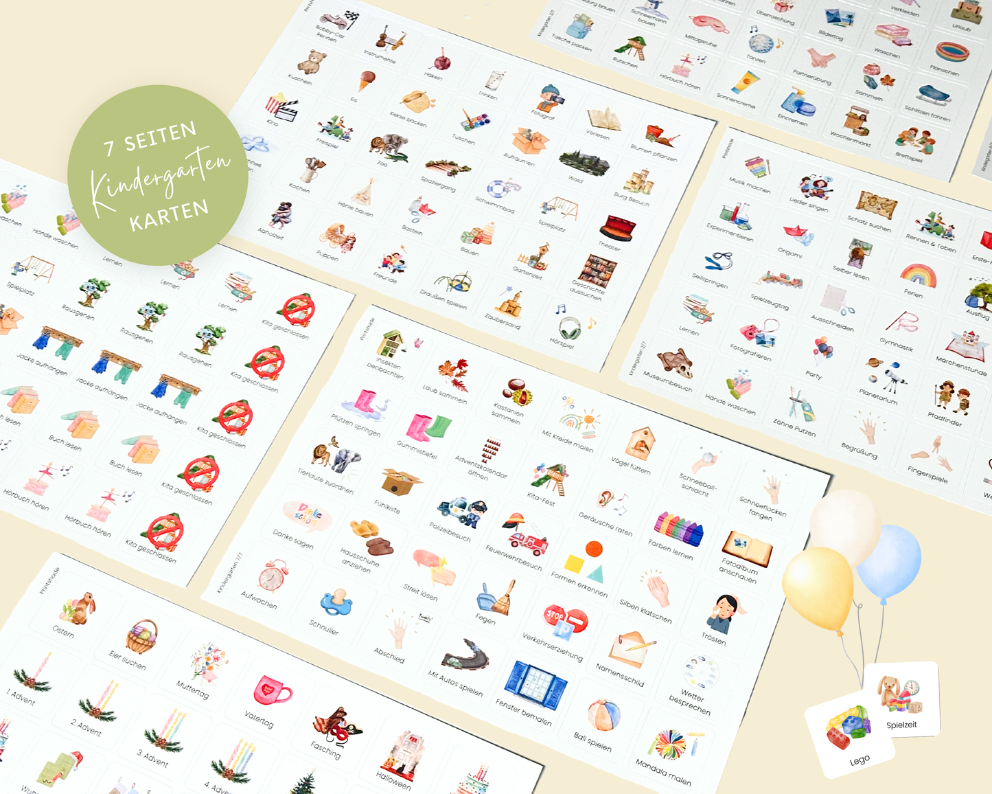 Kindergarten Kita Tagesplan inkl. Routinenkarten