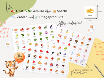 Einkaufsliste inkl. Symbolkarten - Design SUPERMARKT - Personalisierbar