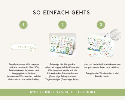 Wochenplaner inkl. Symbolkarten - Design DINOSAURIER - Personalisierbar