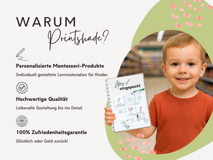 Einkaufsliste inkl. Symbolkarten - Design SUPERMARKT - Personalisierbar