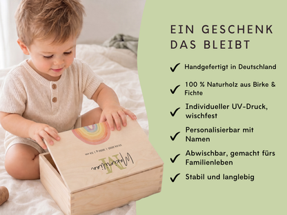 Erinnerungsbox personalisiert Regenbogen Bunt