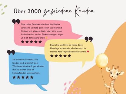 Einkaufsliste inkl. Symbolkarten - Design SUPERMARKT - Personalisierbar