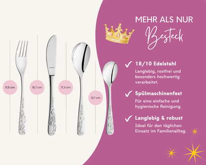 Kinderbesteck personalisiert Prinzessin mit Frühstücksbrett