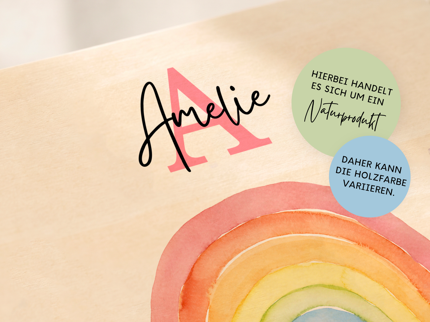 Erinnerungsbox personalisiert Regenbogen Bunt