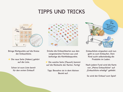 Einkaufsliste inkl. Symbolkarten - Design SUPERMARKT - Personalisierbar