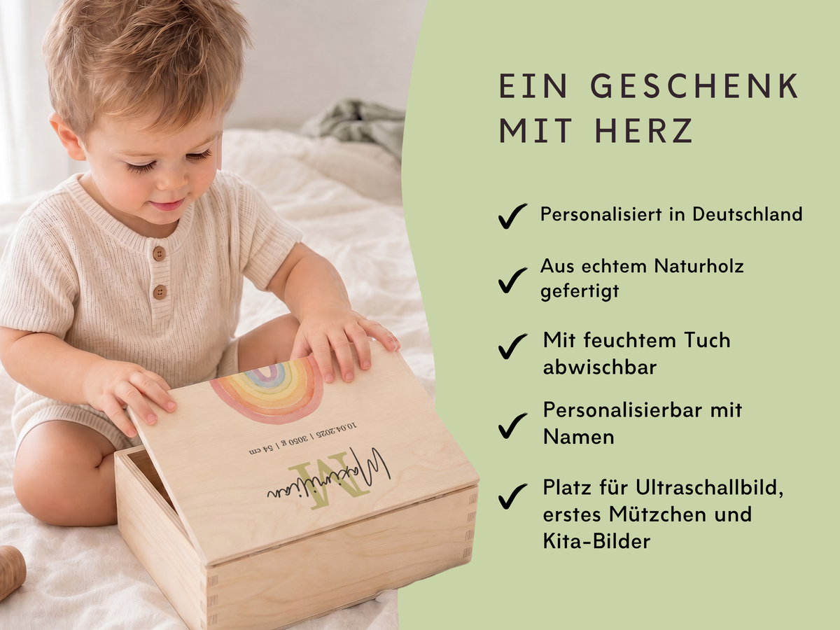 Erinnerungsbox personalisiert Regenbogen Bunt
