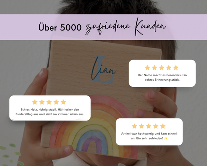 Holzspardose personalisiert Schulstart