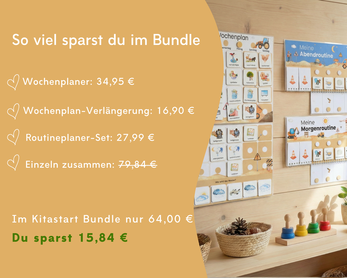 So viel sparst du im Kitastart-Bundle Bagger im Vergleich zum Einzelkauf