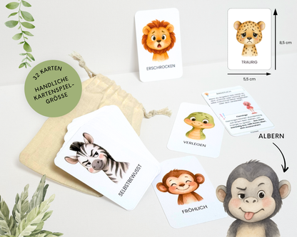 Emotionskarten 32 KARTEN - Design SAFARI TIERE