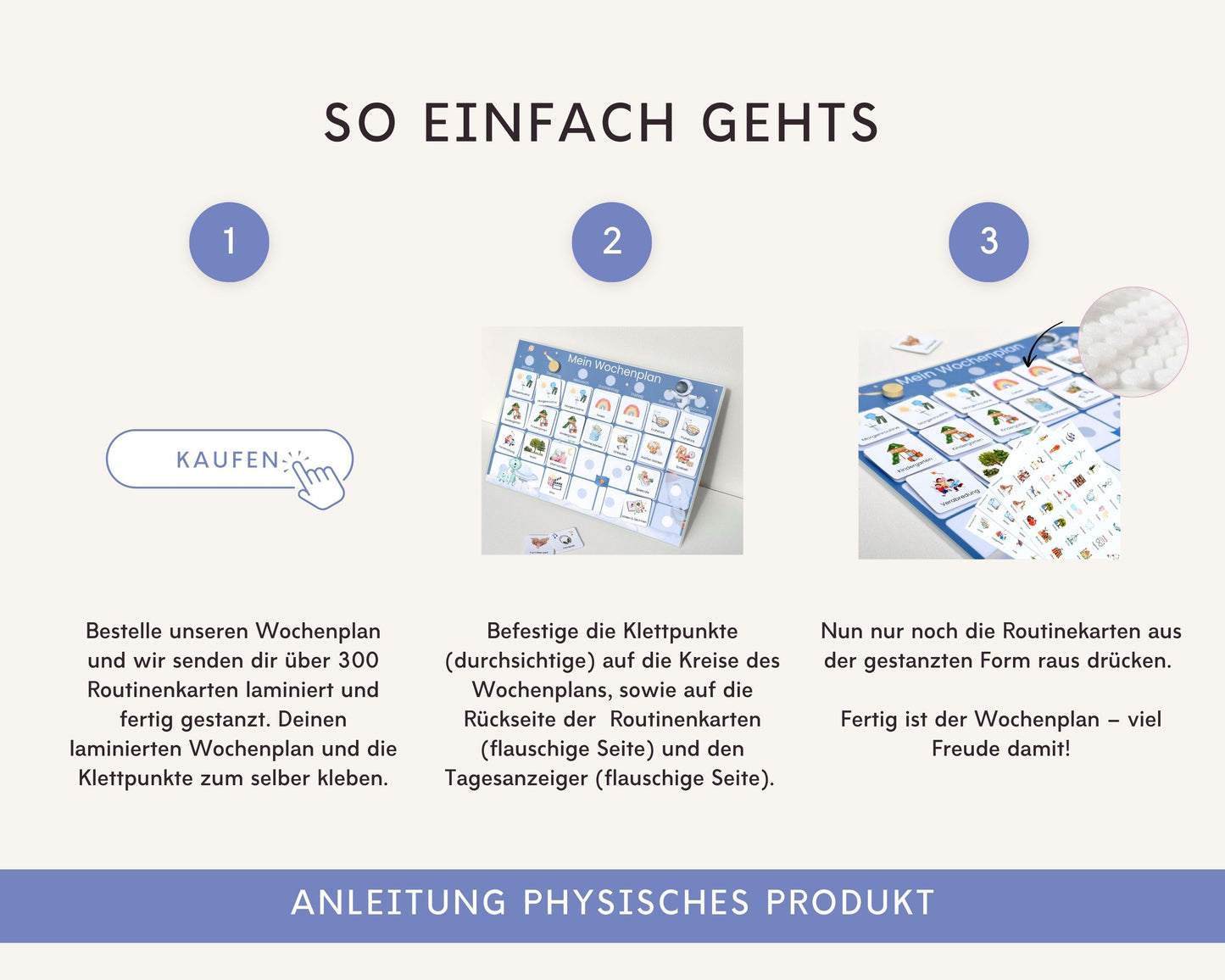 Wochenplaner inkl. Symbolkarten - Design ASTRONAUT - Personalisierbar