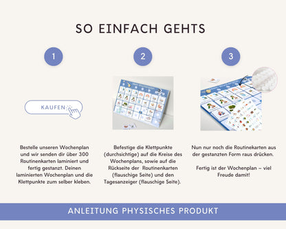 Wochenplaner inkl. Symbolkarten - Design ASTRONAUT - Personalisierbar