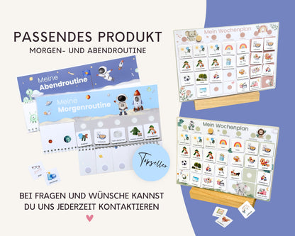 Wochenplaner inkl. Symbolkarten - Design ASTRONAUT - Personalisierbar