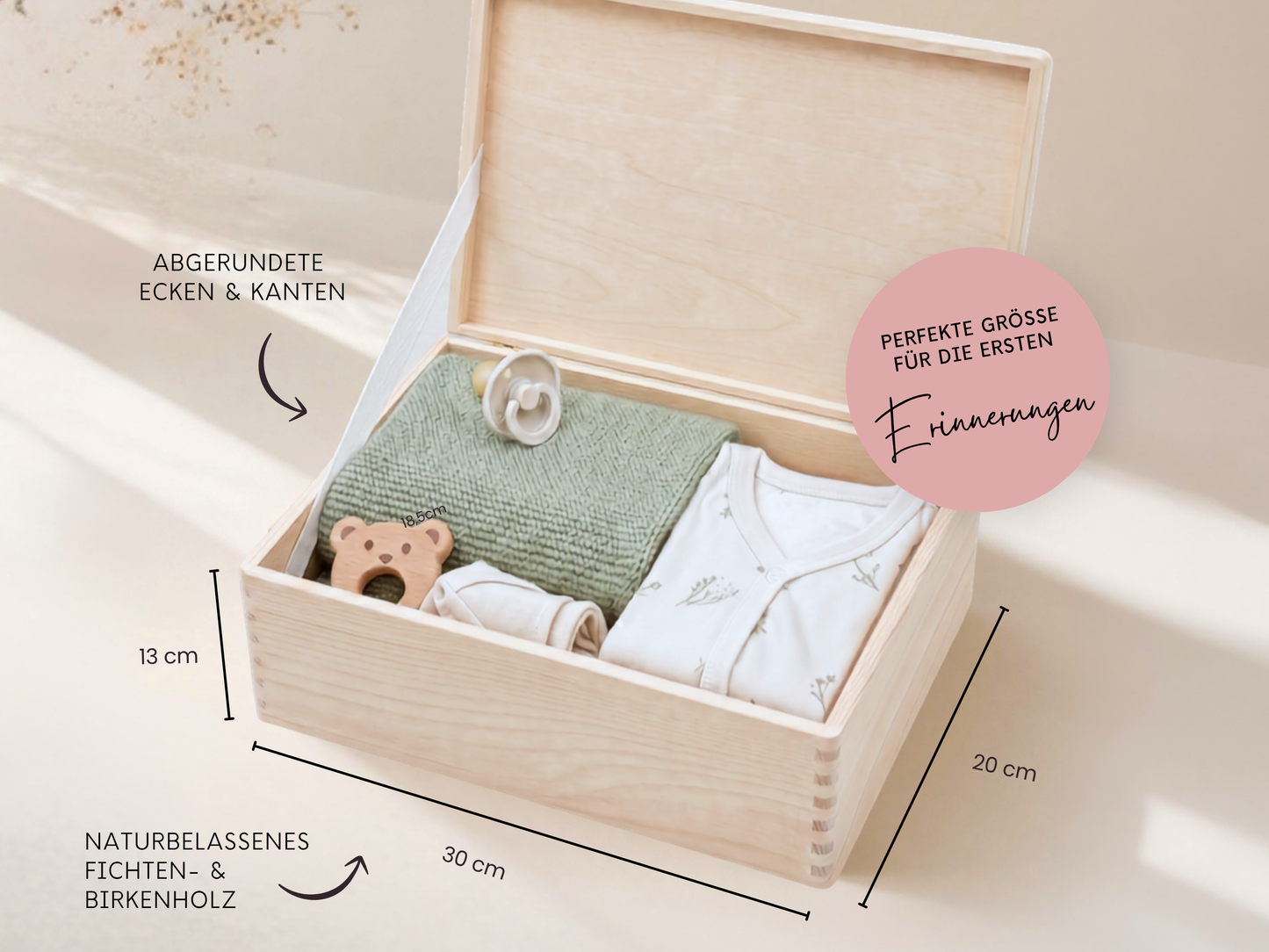 Erinnerungsbox personalisiert Blumen Rosa