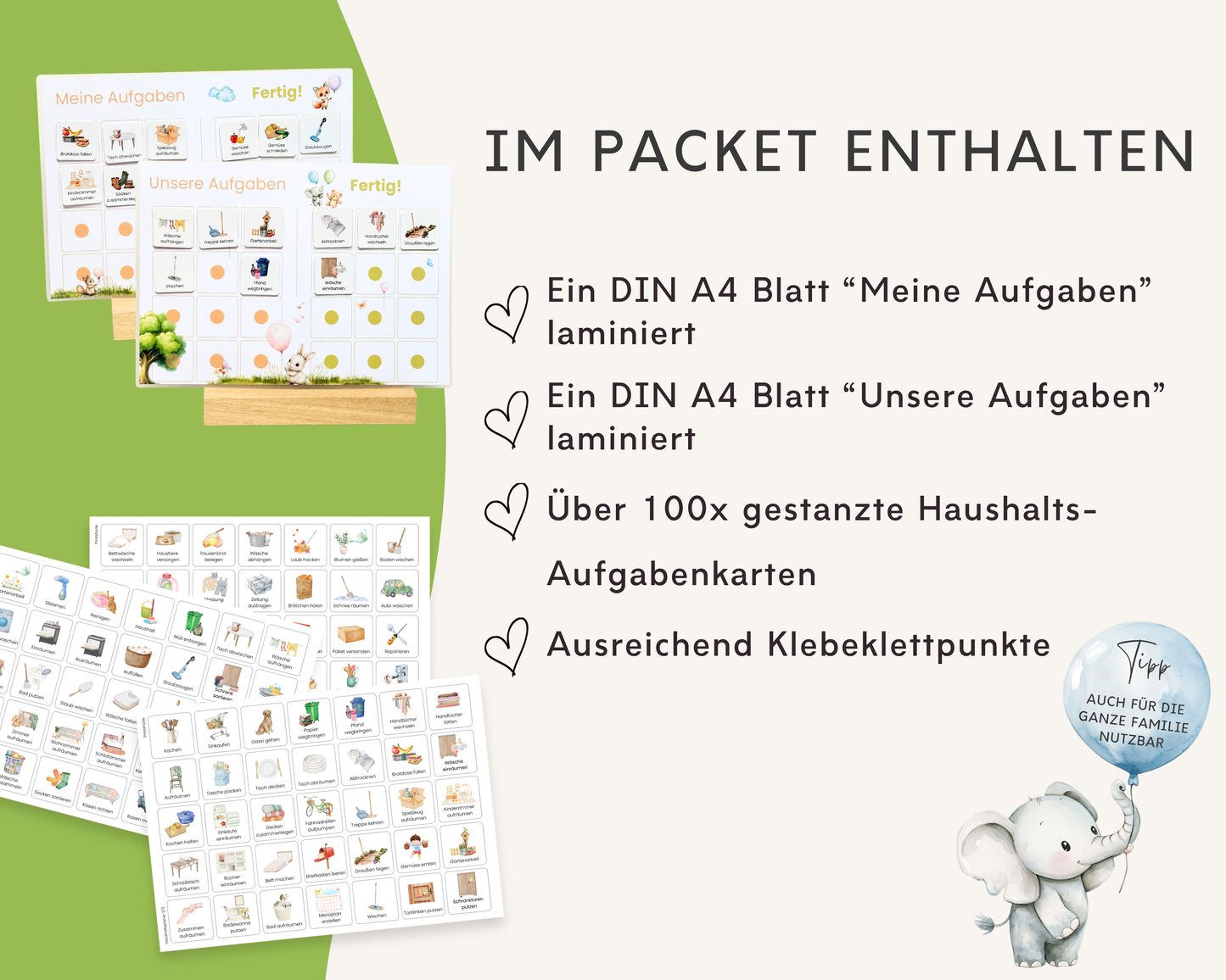 Haushaltsplan LUFTBALLON inkl. Symbolkarten
