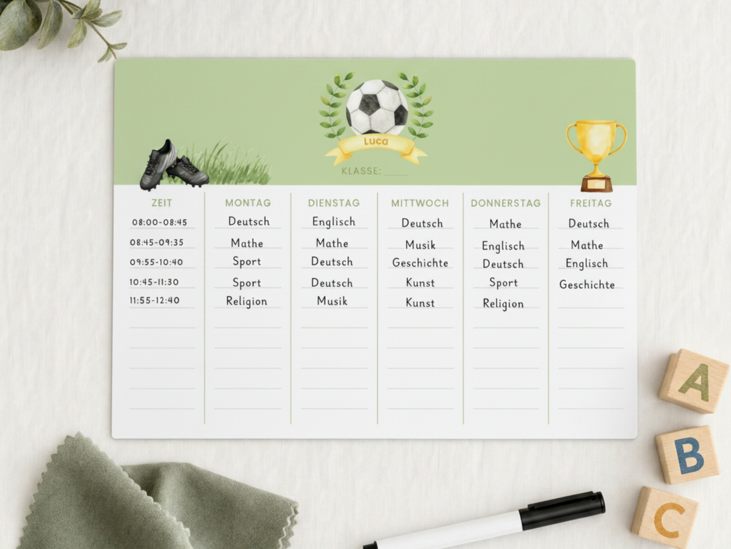 Stundenplan Magnet FUSSBALL