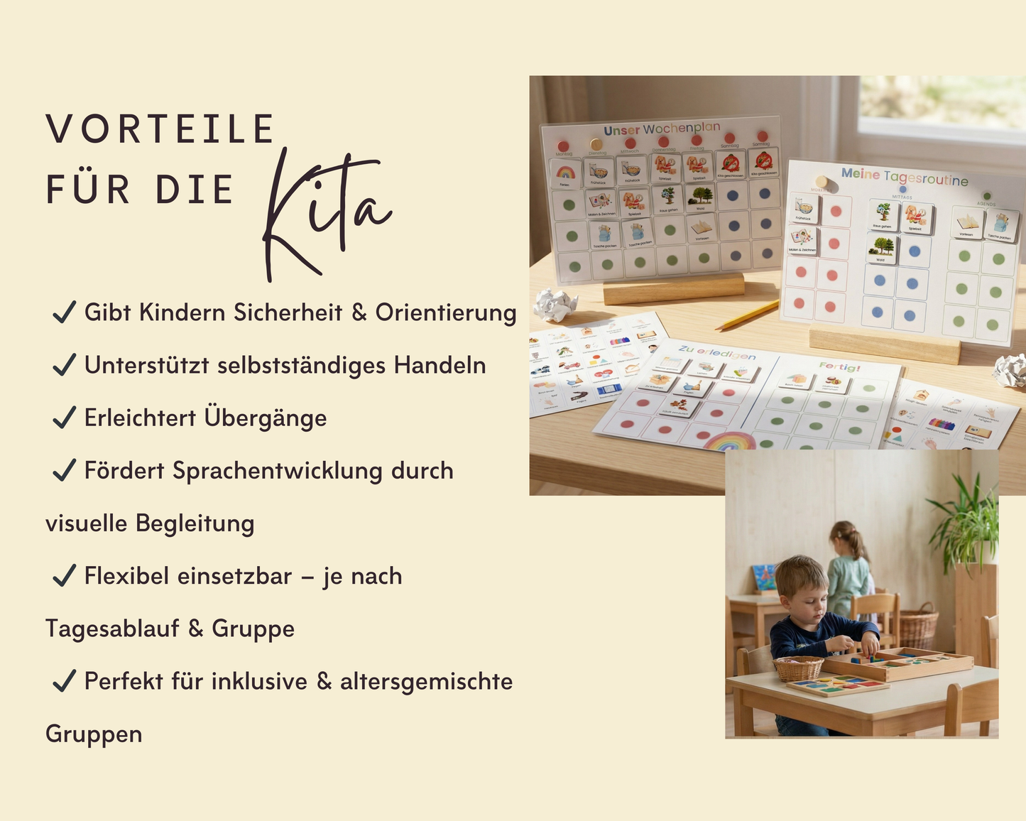 Kindergarten Kita Tagesplan inkl. Routinenkarten
