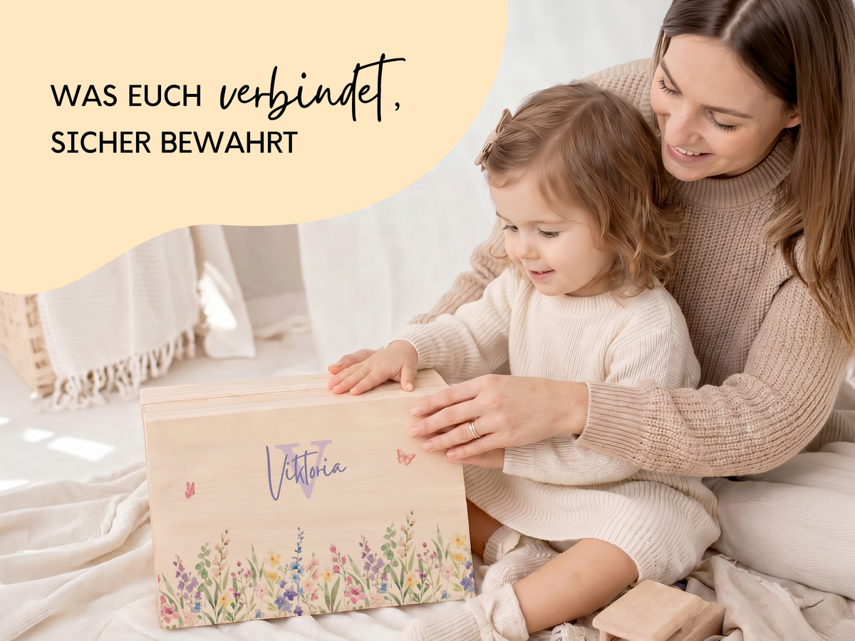 Erinnerungsbox personalisiert Blumenwiese Lila