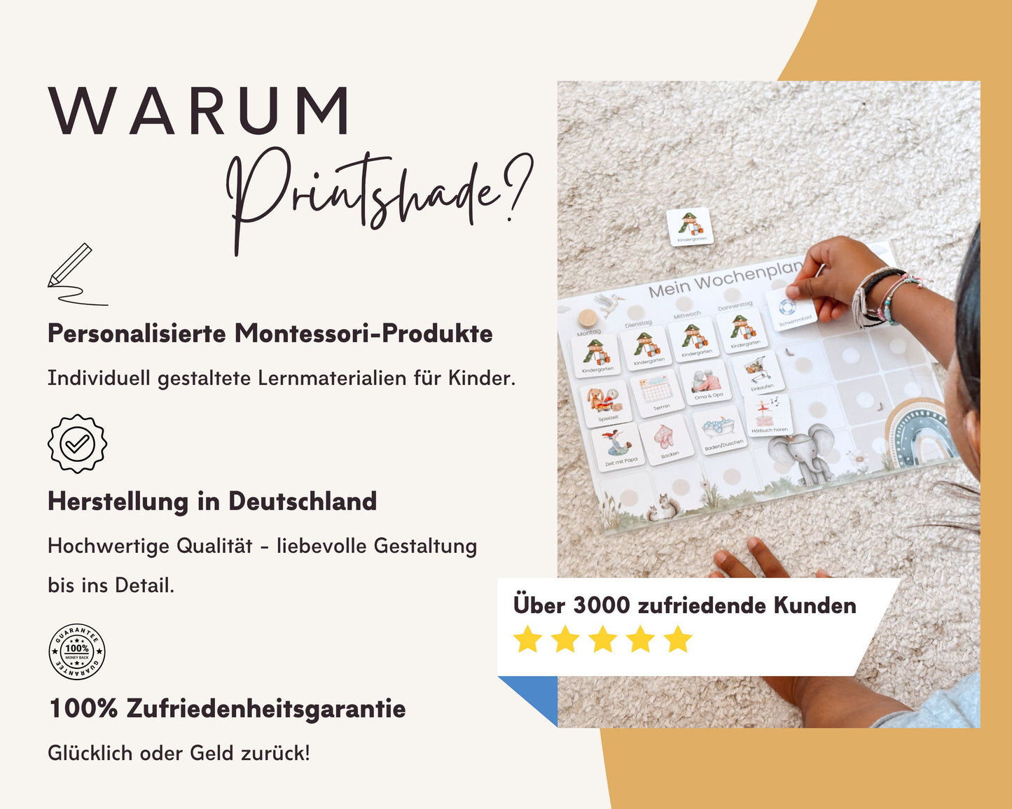 Wochenplaner inkl. Symbolkarten - Design BAGGER - Personalisierbar