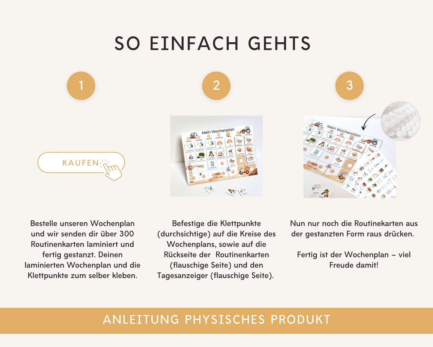 Wochenplaner inkl. Symbolkarten - Design BAGGER - Personalisierbar