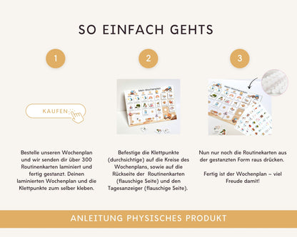 Wochenplaner inkl. Symbolkarten - Design BAGGER - Personalisierbar