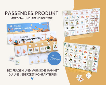 Wochenplaner inkl. Symbolkarten - Design BAGGER - Personalisierbar